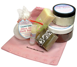 When it's time to spoil a special gal in your life, a pampering gift bag from Batty's Bath makes the perfect gift!  Each bag is packed full of skin-loving and totally pampering goodies! No bag is ever the same, and it's the goodies you get will be a surprise every time!  Each bag contains $30 worth of Batty's Bath products. The products are packaged in a reusable, eco-friendly, cloth drawstrings bag! When you receive the gift bag it will be ready for gift giving - no more wrapping paper required!  Feel free to put suggested scents and products in the 'note to seller' during check out and we'll do our best to work those suggestions into your gift bag. Please also include any relative allergies in the note to seller. 