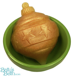 Holiday Gold Soap Ornament in Mistletoe and Berry Scent
